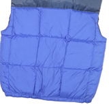 KAZHUMI Mens Blue & Navy Sleeveless Quilted Puffer Jacket L Polyester Blend Zip