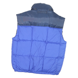KAZHUMI Mens Blue & Navy Sleeveless Quilted Puffer Jacket L Polyester Blend Zip