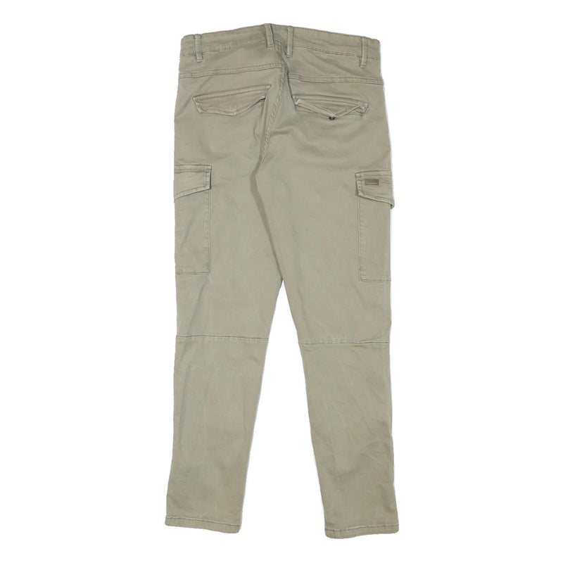 SORBINO Mens Cotton Blend Slim Tapered Beige Trousers W29 L28 Casual Wear