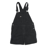 DICKIES Womens Black Cotton Dungarees Loose Fit XL W36 L4 Workwear Shorts