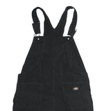 DICKIES Womens Black Cotton Dungarees Loose Fit XL W36 L4 Workwear Shorts