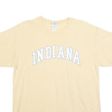 GILDAN Mens Beige Indiana Graphic T-Shirt L Short Sleeve Crew Neck Cotton Blend