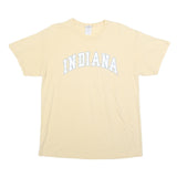 GILDAN Mens Beige Indiana Graphic T-Shirt L Short Sleeve Crew Neck Cotton Blend