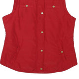 STYLE & CO Womens Red Sleeveless Quilted L Jacket Polyester Blend Zip Puffer