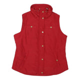 STYLE & CO Womens Red Sleeveless Quilted L Jacket Polyester Blend Zip Puffer