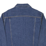 Womens Blue Denim Jacket M Cotton Blend Button Closure Classic Casual Outerwear