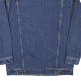 Womens Blue Denim Jacket M Cotton Blend Button Closure Classic Casual Outerwear