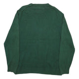 NAUTICA Mens Green Plain Crew Neck Basic Knit Jumper L Cotton Blend Casual