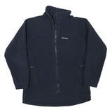 BERGHAUS Womens Navy Blue Jacket L Polyester Blend Plain Zip Outdoor Casual
