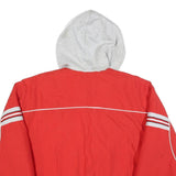 NIKE Womens Red Jacket L Polyester Zip Hooded Plain Sports Casual Fitness