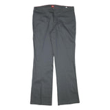 DICKIES Womens Cotton Blend Black Regular Fit Straight Leg Trousers W34 L32