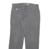 CARHARTT Mens Grey Relaxed Fit Straight Leg Trousers W36 L32 Cotton Blend Zip