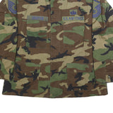 AMERICAN APPAREL Mens Green Camouflage Military Cotton Blend Jacket XL Button