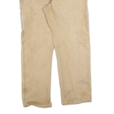 DICKIES Mens Jeans Beige Regular Straight Denim W38 L32 Classic Workwear Zip