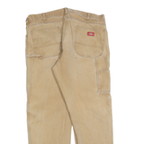 DICKIES Mens Jeans Beige Regular Straight Denim W38 L32 Classic Workwear Zip