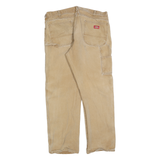 DICKIES Mens Jeans Beige Regular Straight Denim W38 L32 Classic Workwear Zip