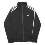 ADIDAS Mens Black & White Track Jacket S Polyester Blend Zip Athletic Sportswear