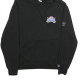 CHAMPION Mens Black Icehawks Pullover Hoodie M Cotton Blend Casual Sportswear
