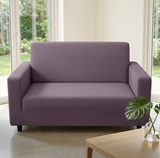 Anyseat 2-Seater Sofa Cover – Plain Purple Style Slipcover for Living Room Chair Protection