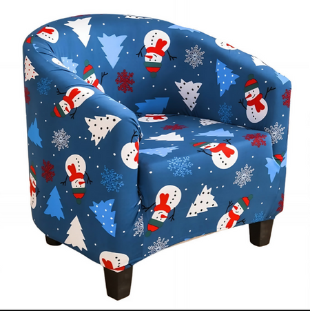 Anyseat Christmas Blue Chair Cover – Dustproof Tub Slipcover for Home Décor