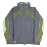 COLUMBIA Mens Grey & Green Outdoor Zip Jacket L Polyester Sport Casual