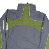 COLUMBIA Mens Grey & Green Outdoor Zip Jacket L Polyester Sport Casual