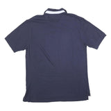 TOMMY HILFIGER Mens Navy Blue Cotton Blend Polo Shirt XL Classic Fit Short
