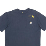 CARHARTT Mens Navy Blue Pocket T-Shirt M Short Sleeve Crew Neck Workwear Casual