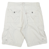 LEVIS Mens White Casual Cargo Shorts M W34 Cotton Blend Comfortable Fit