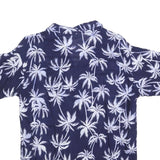 Mens Blue White Palm Tree Rayon Shirt L Short Sleeve Casual Summer Beachwear