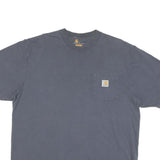 CARHARTT Mens Grey Pocket T-Shirt L Short Sleeve Crew Neck Cotton Blend Casual
