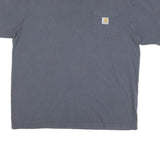 CARHARTT Mens Grey Pocket T-Shirt L Short Sleeve Crew Neck Cotton Blend Casual
