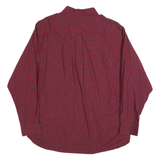 NAUTICA Mens Red & Navy Check Shirt 2XL Classic Button Down Long Sleeve Casual