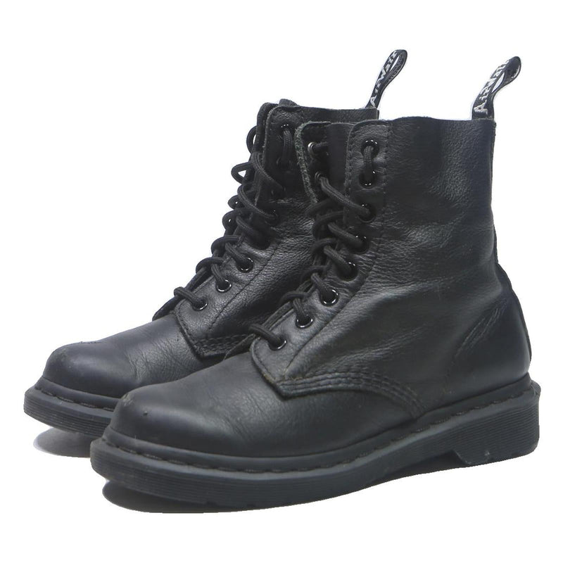 DR MARTENS Womens Lace-Up Leather Boots Black UK 4 Classic Durable Comfort Style