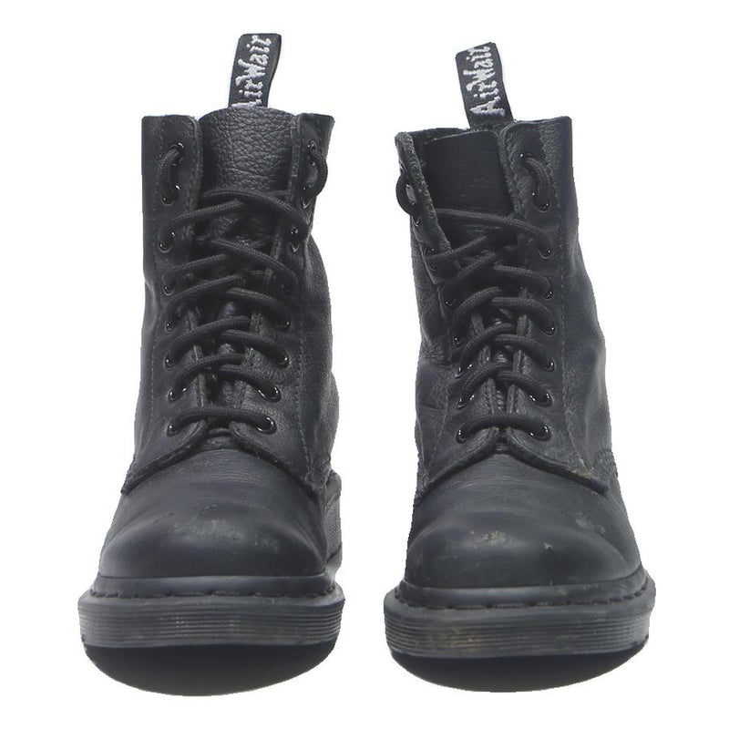DR MARTENS Womens Lace-Up Leather Boots Black UK 4 Classic Durable Comfort Style