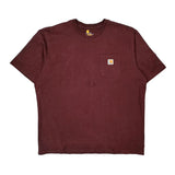 Carhartt T-Shirt - 2XL Burgundy Cotton