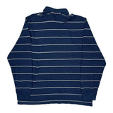 Lacoste Striped Long Sleeve Polo Shirt - Large Blue Cotton