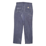 CARHARTT Mens Cotton Blend Blue Relaxed Fit Straight Leg Trousers W34 L32
