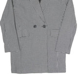 PULL&BEAR Womens Black & White Check Tailored Blazer S Polyester Blend Woven