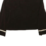 Womens Black Jacket XXS Polyester Blend Plain Cropped Minimalist Sleeve Trim