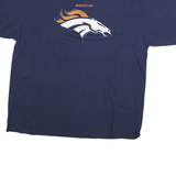 NFL Mens Blue Broncos Graphic T-Shirt XL Short Sleeve Crew Neck Casual