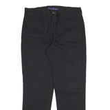 DICKIES Mens Cotton Blend Black Regular Fit Straight Leg Trousers W32 L30