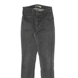 LEVI'S Womens Slim Black Denim Jeans W25 L30 Cotton Blend Zip Classic Skinny Fit