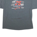 GILDAN Mens Grey 2XL Graphic T-Shirt Short Sleeve Crew Neck Racing Logo Print