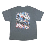 GILDAN Mens Grey 2XL Graphic T-Shirt Short Sleeve Crew Neck Racing Logo Print