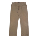 TOMMY HILFIGER Mens Cotton Beige Relaxed Straight Trousers W36 L32 Casual