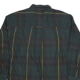 CHAPS Mens Green & Yellow Check Cotton Shirt L Button Down Long Sleeve Casual