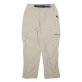 Womens Beige Polyester Blend Regular Fit Zip Trousers W28 L30 Outdoor Casual