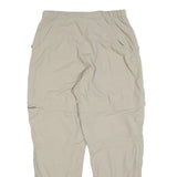 Womens Beige Polyester Blend Regular Fit Zip Trousers W28 L30 Outdoor Casual