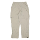 Womens Beige Polyester Blend Regular Fit Zip Trousers W28 L30 Outdoor Casual